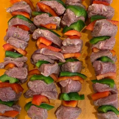 Lamb kebabs using lamb leg steaks from Red Down Beef and Lamb