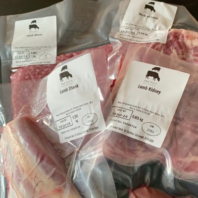 selection different lamb cuts on offer from red down beef and lamb