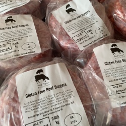 Image of packs of beef burgers by Red Down Beef and Lamb