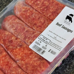 Pack of 6 beef sausages